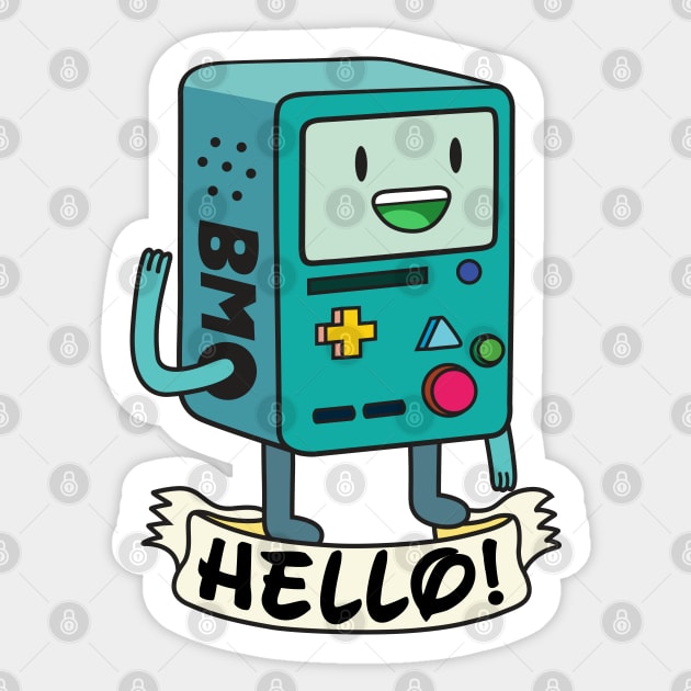 BMO Hello Sticker by Plushism